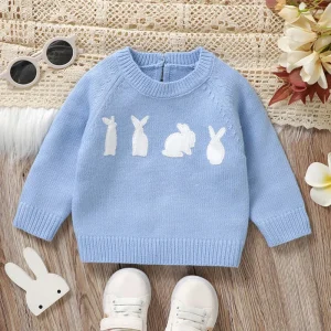 Toddler Girl Cozy Knit Bunny Ear Sweater Jacket