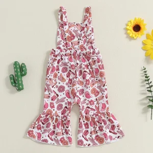 Toddler Girl Sleeveless Denim Overalls/Adjustable Straps